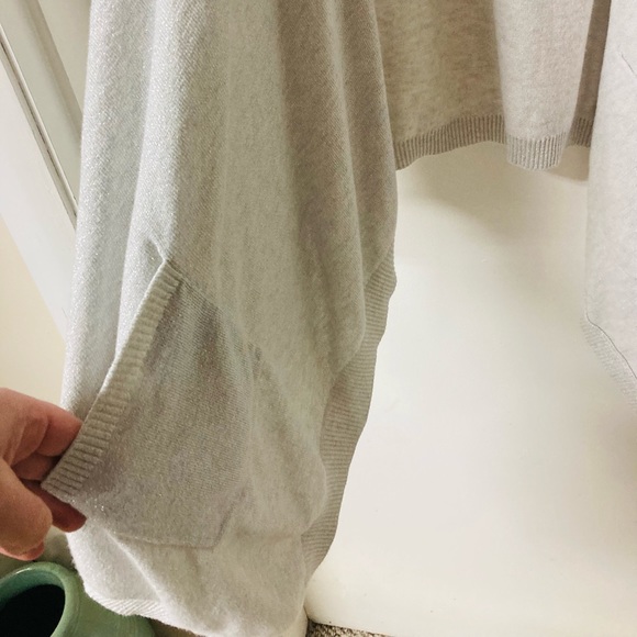 New 💫 Banana Republic Waterfall Light Grey Silver Shimmer Cardigan - Picture 4 of 4